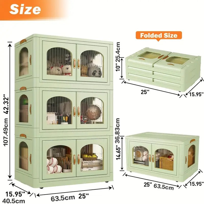 75gal plastic storage bins lids magnetic doors food storage - Temu