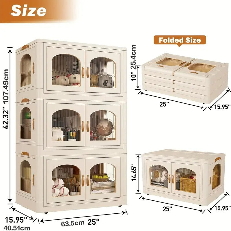 75gal plastic storage bins lids magnetic doors food storage - Temu
