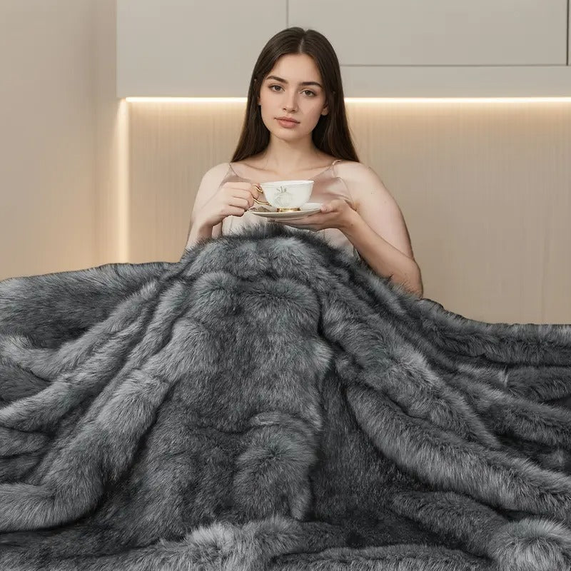 luxury 1000gsm fur throw blanket super soft reversible - Temu