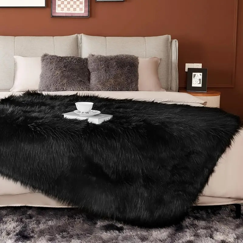 luxury 1000gsm fur throw blanket super soft reversible - Temu