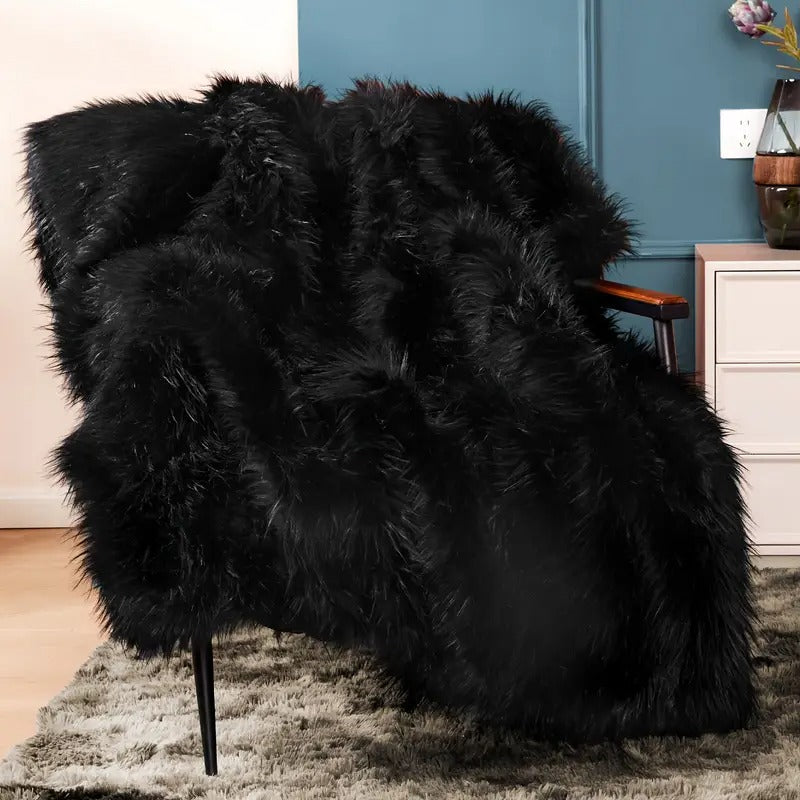luxury 1000gsm fur throw blanket super soft reversible - Temu