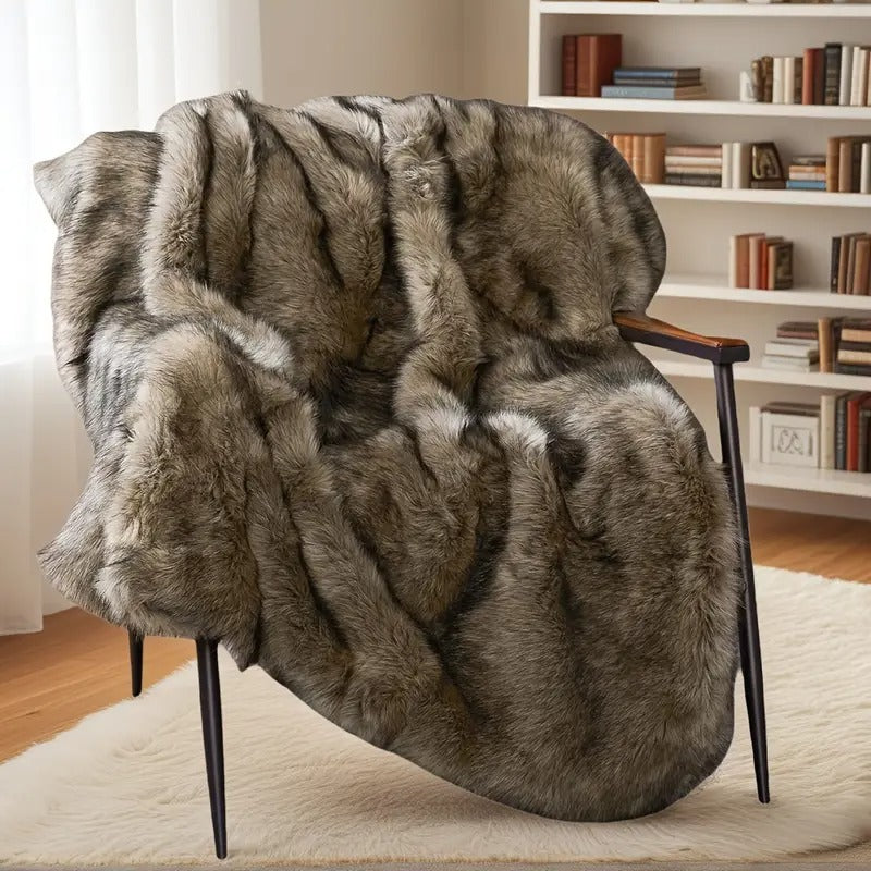 luxury 1000gsm fur throw blanket super soft reversible - Temu